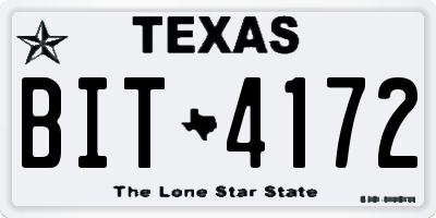TX license plate BIT4172