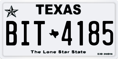TX license plate BIT4185