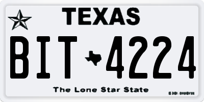 TX license plate BIT4224