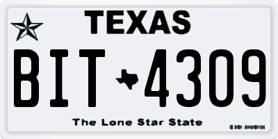 TX license plate BIT4309