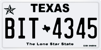 TX license plate BIT4345