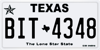 TX license plate BIT4348