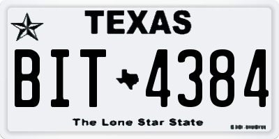 TX license plate BIT4384