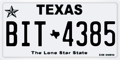 TX license plate BIT4385