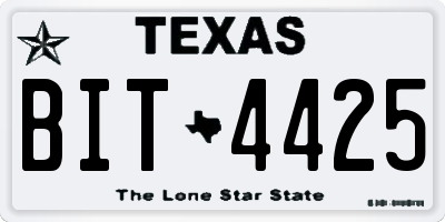TX license plate BIT4425