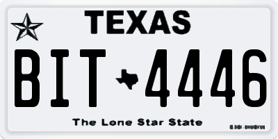 TX license plate BIT4446