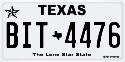 TX license plate BIT4476