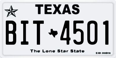 TX license plate BIT4501
