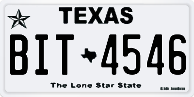 TX license plate BIT4546