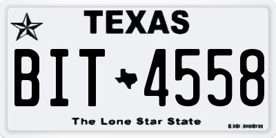 TX license plate BIT4558