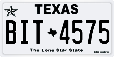 TX license plate BIT4575