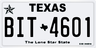 TX license plate BIT4601