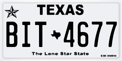 TX license plate BIT4677
