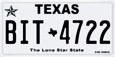 TX license plate BIT4722
