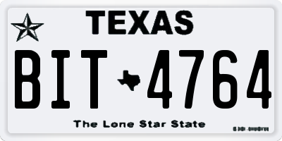 TX license plate BIT4764