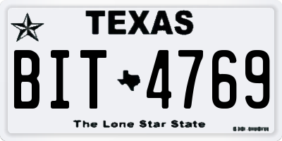 TX license plate BIT4769