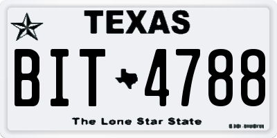 TX license plate BIT4788