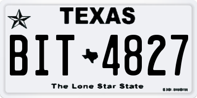 TX license plate BIT4827