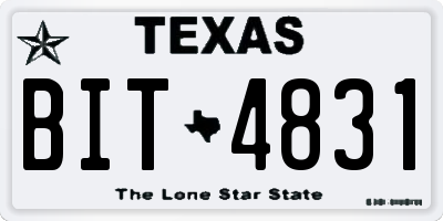 TX license plate BIT4831