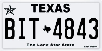TX license plate BIT4843