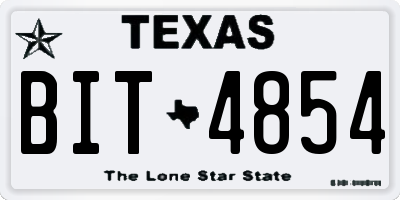TX license plate BIT4854