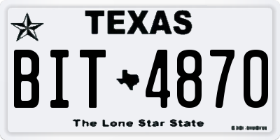 TX license plate BIT4870