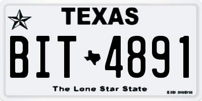 TX license plate BIT4891