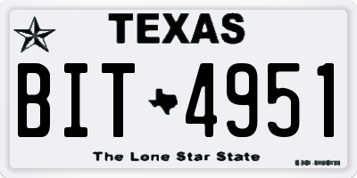 TX license plate BIT4951