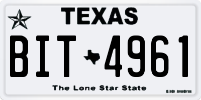 TX license plate BIT4961