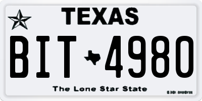 TX license plate BIT4980