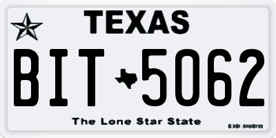 TX license plate BIT5062