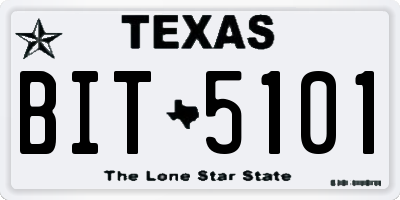 TX license plate BIT5101
