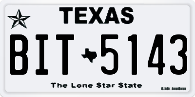 TX license plate BIT5143