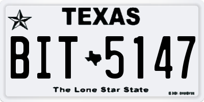 TX license plate BIT5147