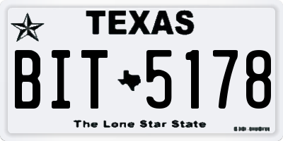TX license plate BIT5178