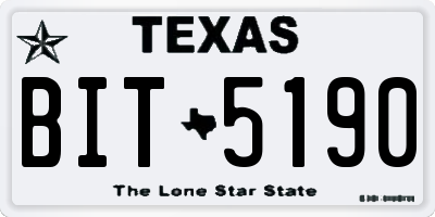 TX license plate BIT5190