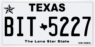 TX license plate BIT5227