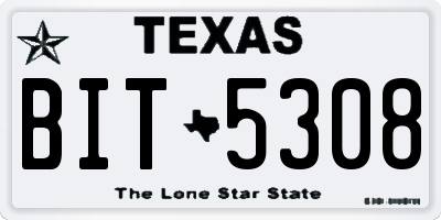 TX license plate BIT5308