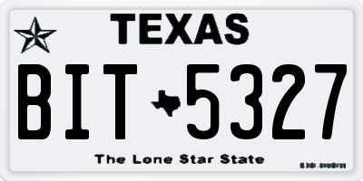 TX license plate BIT5327