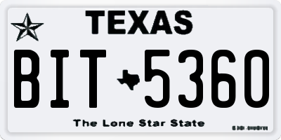 TX license plate BIT5360