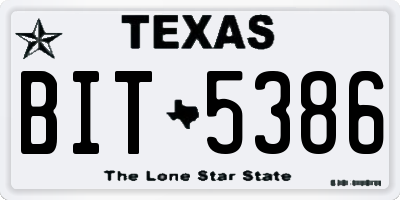 TX license plate BIT5386