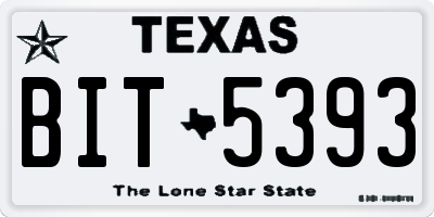 TX license plate BIT5393