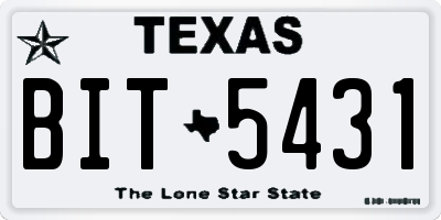 TX license plate BIT5431