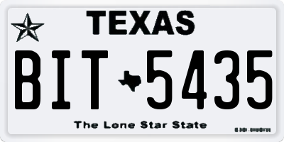TX license plate BIT5435