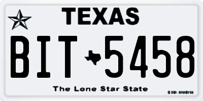 TX license plate BIT5458