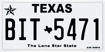 TX license plate BIT5471