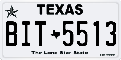 TX license plate BIT5513
