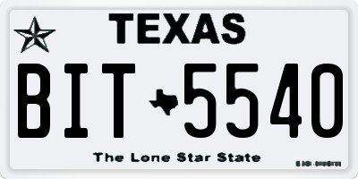 TX license plate BIT5540