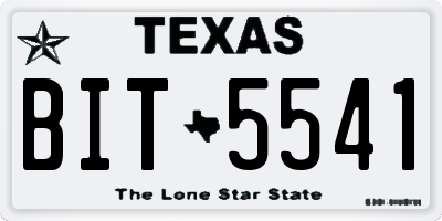 TX license plate BIT5541