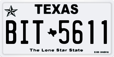TX license plate BIT5611